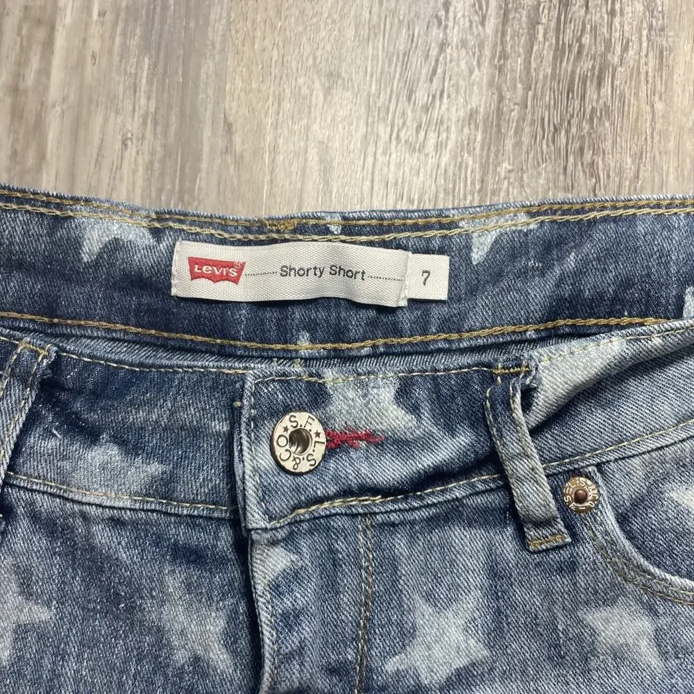 Levis Jean Shorts Shorty Short Low Rise Star American Juniors Size 7